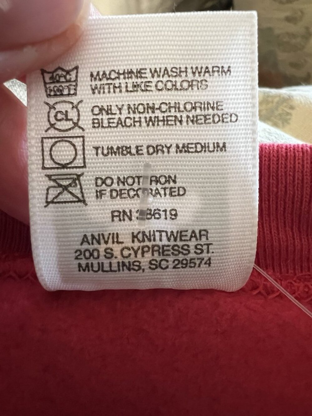 NEW Vintage 90 Deadstock Cotton Deluxe pink BUNNIES Easter sweatshirt XL cottage - Picture 10 of 10